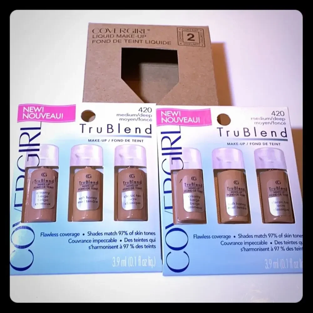 NEW Lot 6 CoverGirl TruBlend MEDIUM DEEP FOUNDATION 420 Flawless Liquid Packets
